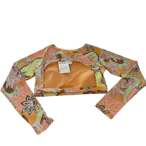 NWT Roxy Delic Long Sleeve Crop Rashguard Bikini Top NWT Women’s Size Small - Picture 4 of 11